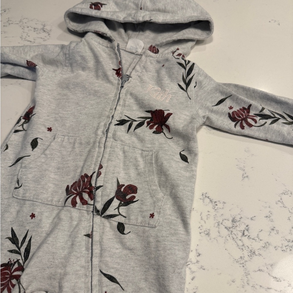Kith Gray Floral Baby Outfit